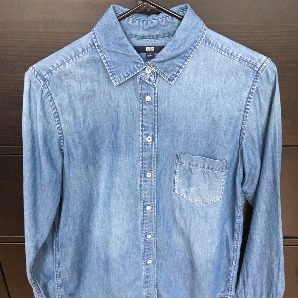 Uniqlo Denim button down top